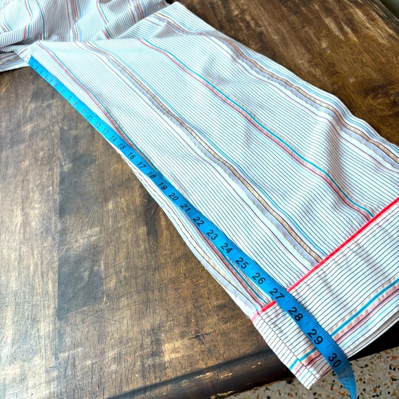 VICTORIA’S SECRET White Pink & Gold Stripe Pajama 2 Piece Set! Shirt & Pants! Lg - Picture 15 of 16